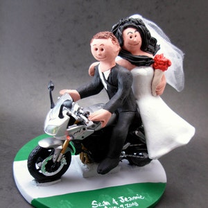 Yamaha Sportbike Motorcycle Wedding Cake Topper,  Motorcycle Wedding Cake Topper, Motorcycle Riders Wedding Cake Topper, Bikers Wed Figurine