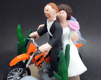 KTM Wedding Cake Topper, Dirt Bike Motorcycle Wedding Cake Topper, Off Road Motorcycle Wedding Cake Topper, Motorcycle Wedding Cake Topper