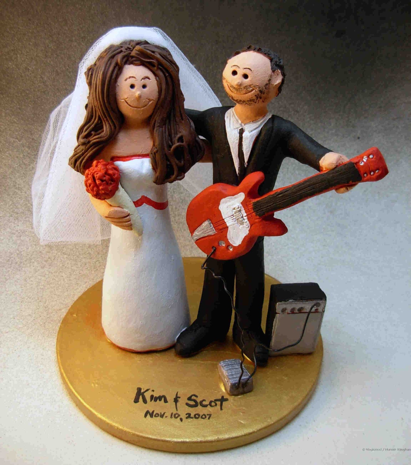 Rock Guitarist's Wedding Cake Topper, Guitar Wedding Cake Rock Guitarist's Wedding Cake Topper, Guitar Wedding Cake