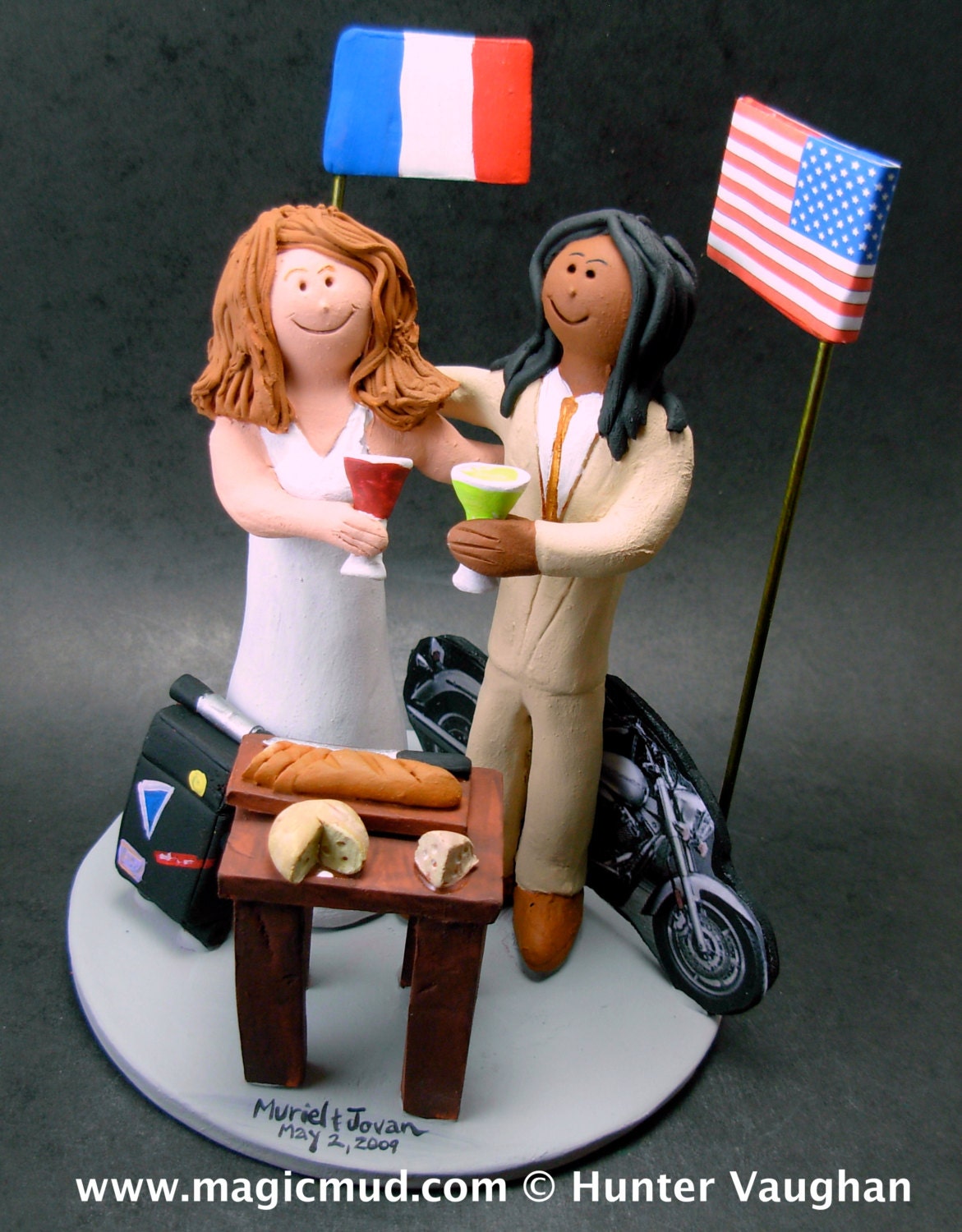 Mixed Race Interracial Wedding Cake Topper, Wedding Cake Topper for a