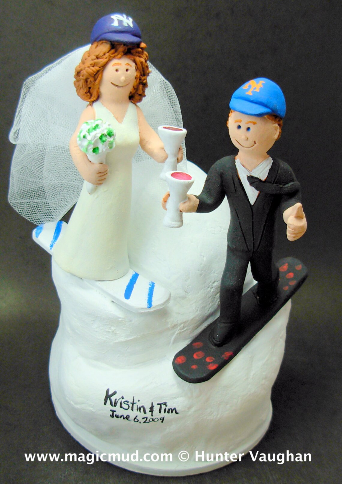 Snowboarder's Wedding Cake Topper, Snowboarding Wedding Cake Topper