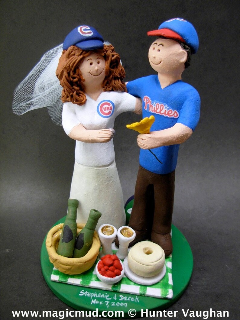 Phillies Wedding Cake Topper, Chigao Cubs Baseball Wedding Caketopper