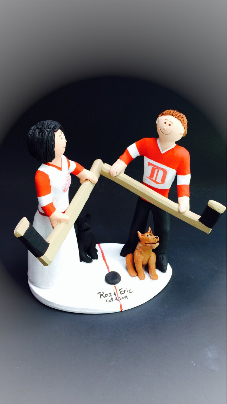 Detroit Red Wings Hockey Wedding Cake Topper NHL Hockey Etsy