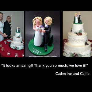 Lesbian, Same Sex, or Two Brides Wedding Cake Topper, custom made to order gay wedding cake topper - same sex women&#39;s wedding cake topper
