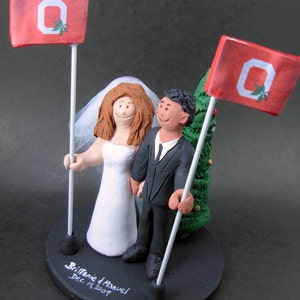 Hispanic Groom Marries Caucasian Bride Wedding Cake Topper, African American Groom Wedding CakeTopper, Ohio State Wedding Anniversary Gift.
