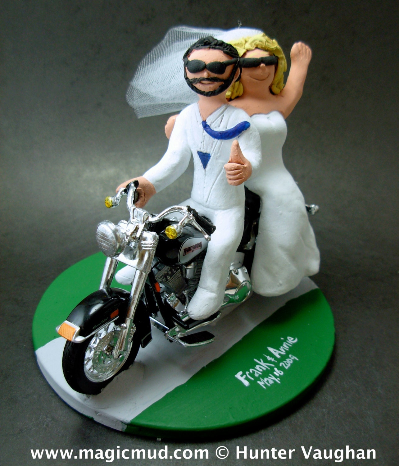 Harley-Davidson Motorcycle Wedding Cake Topper, Harley Fatboy Wedding