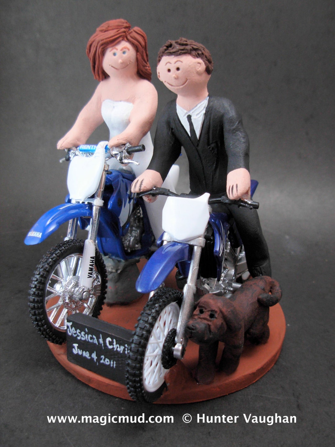 Bride and Groom Ride off Road Motorcycle Wedding Cake Topper ...