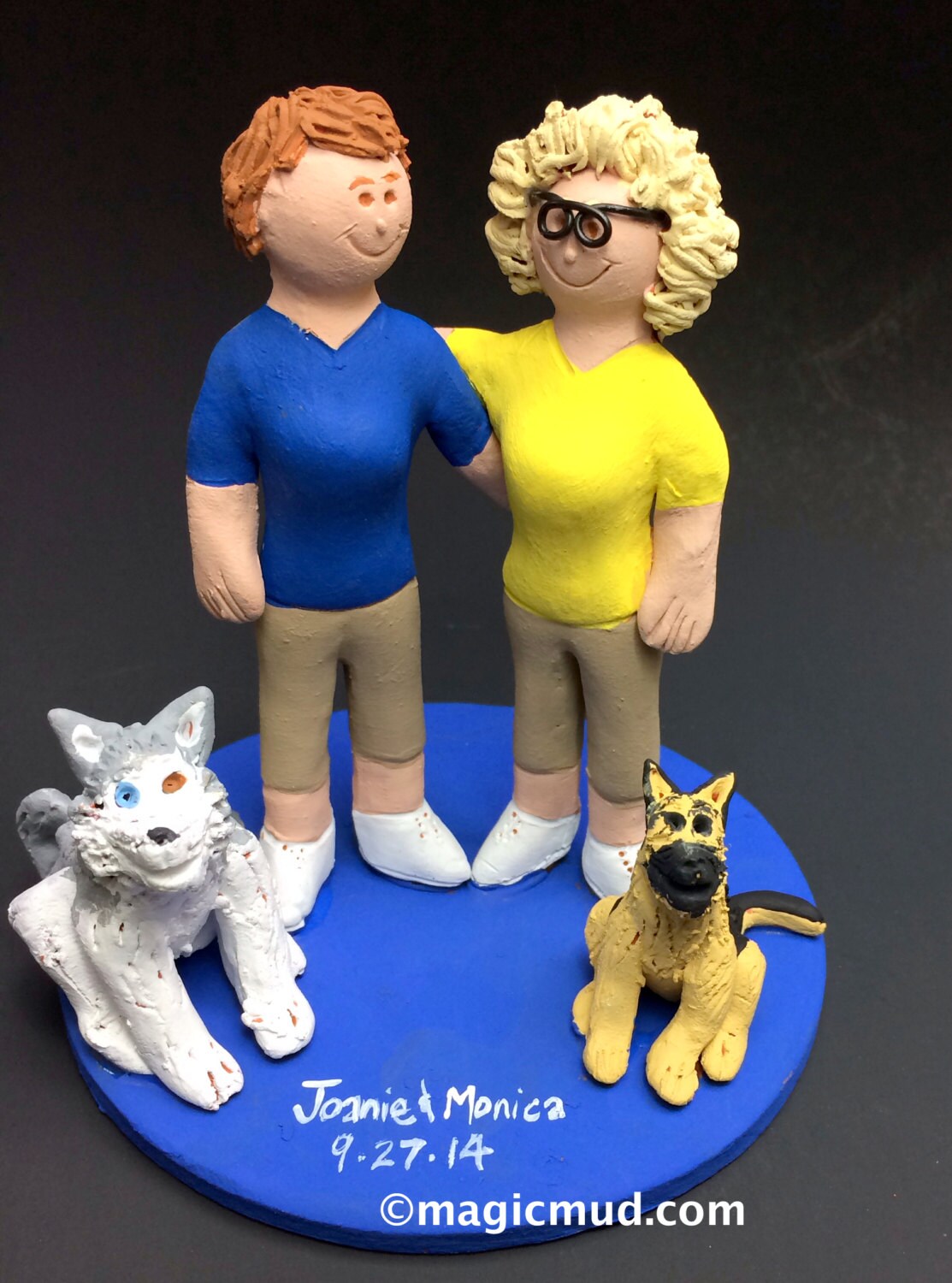 Gay Brides With Pet Dogs Wedding Caketopper Lesbian Wedding