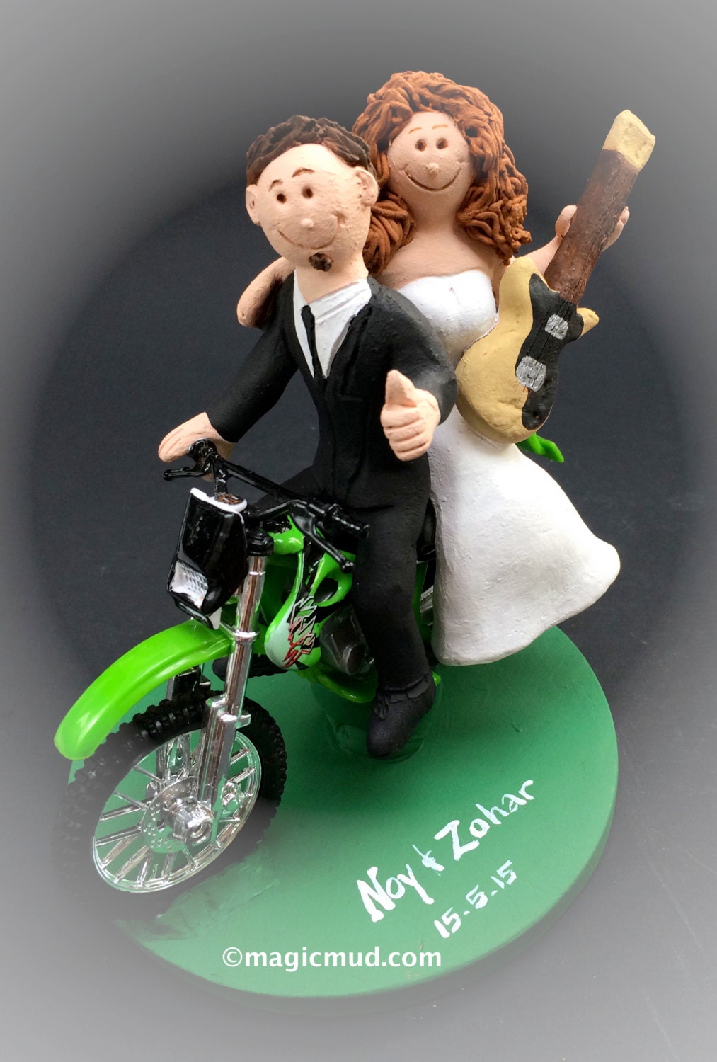 Bride and Groom on off Road Motorcycle Wedding Cake Topper - Etsy