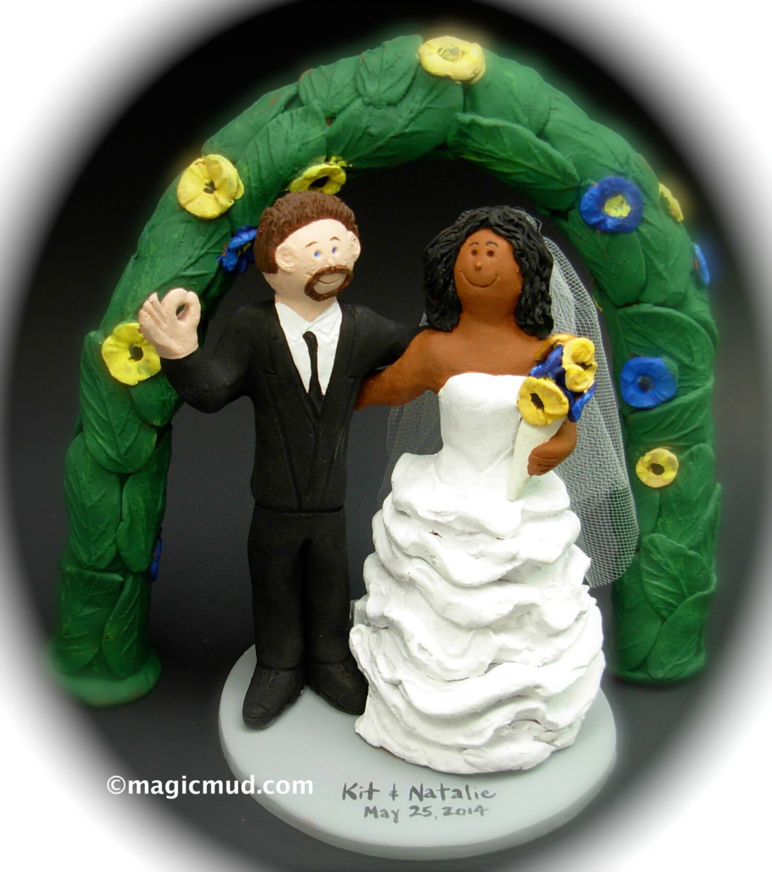 African American Bride Marries White Groom, Mixed Race Wedding Cake