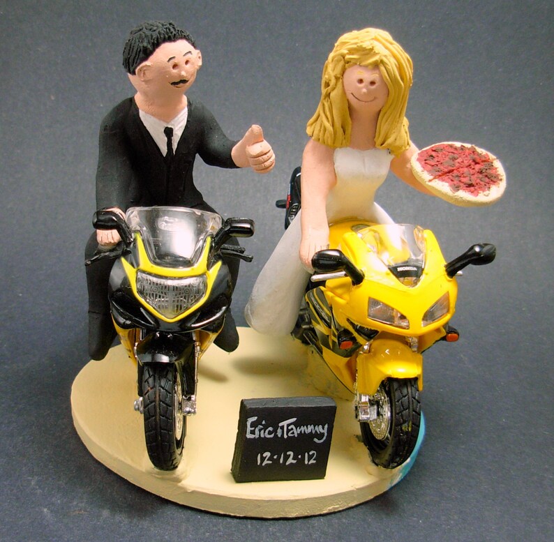 Sportbike Motorcycle for Bride and Groom Wedding Cake Topper Etsy