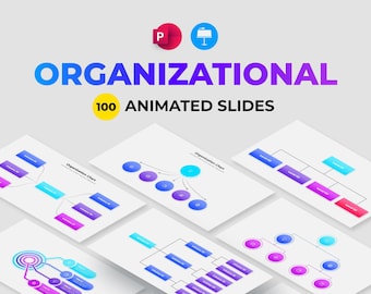 100 Organizational PowerPoint Charts, Animated Hierarchy PowerPoint Slides, Structure Infographic Template, PowerPoint Presentation Template