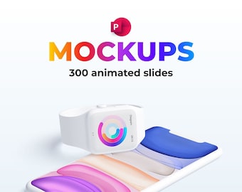 Animated PowerPoint Device Mockups | 300 Slides | Template for the presentation of your mobile application or website