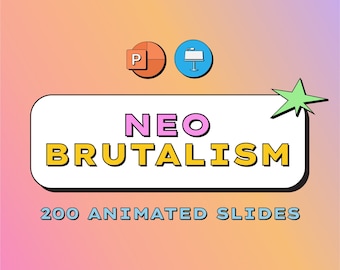 Modelo de PowerPoint sobre Neobrutalismo, Slides de Apresentação Animados