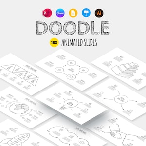 Doodle PowerPoint Template, Canva Template, Animated Infographic, Canva Infographic, Hand Drawn Editable Slides, Keynote and Google Slides