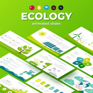 Ecology PowerPoint Template | Animated Infographic Presentation | Environment Infographic Editable Slides | Renewable Energy Slides