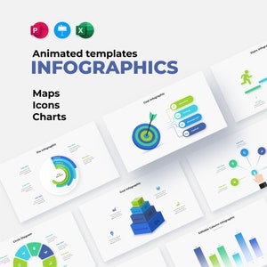 PowerPoint Template | Animated Infographic | Editable Presentation Slides | World maps, icons, diagrams and Excel charts | Keynote template
