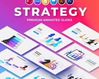 Modelo de estratégia animado, Canva, PowerPoint, Google Slides
