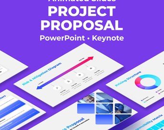 Modelo de proposta de projeto, 27 slides infográficos animados para PowerPoint e Keynote