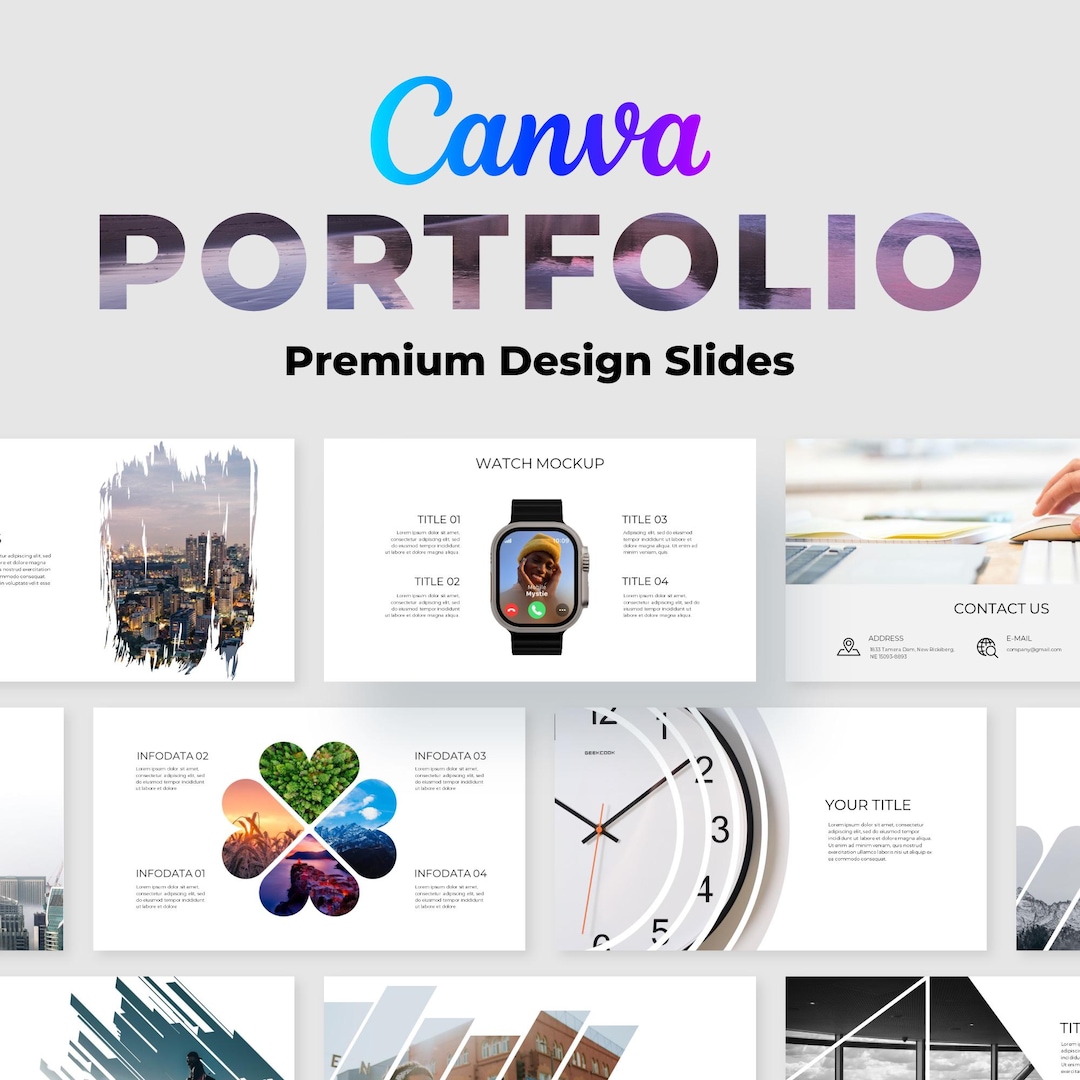 Canva Portfolio Presentation Template | Modern Business Slides (digital ...