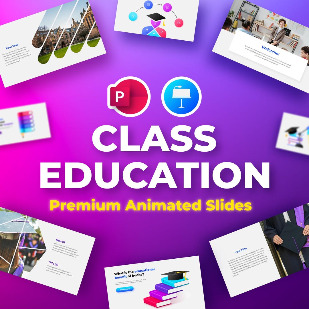 Animated Education Powerpoint Template | Infographics, 500 Icons ...