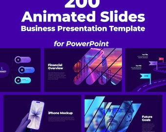 200 Animated PowerPoint Slides | Business & Pitch Deck Template