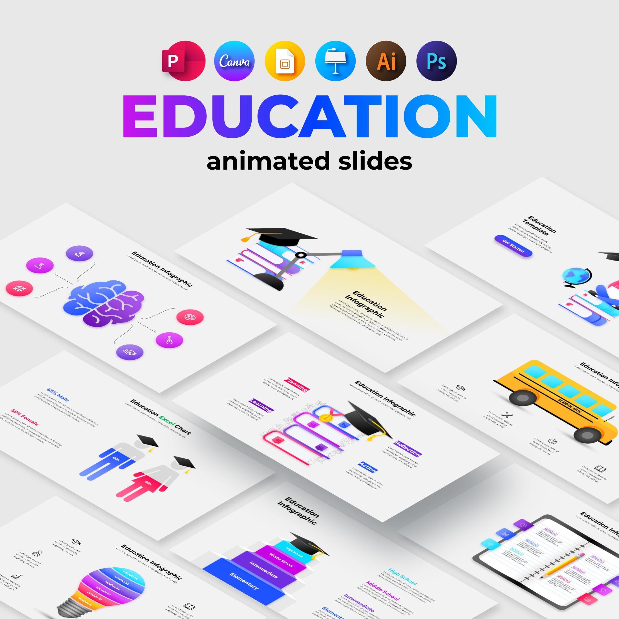 Canva Education Presentation Template. Animated Powerpoint and Keynote ...
