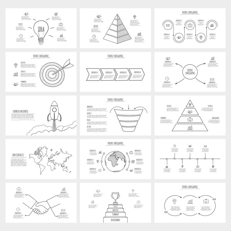 Doodle Powerpoint Template, Canva Template, Animated Infographic, Canva ...