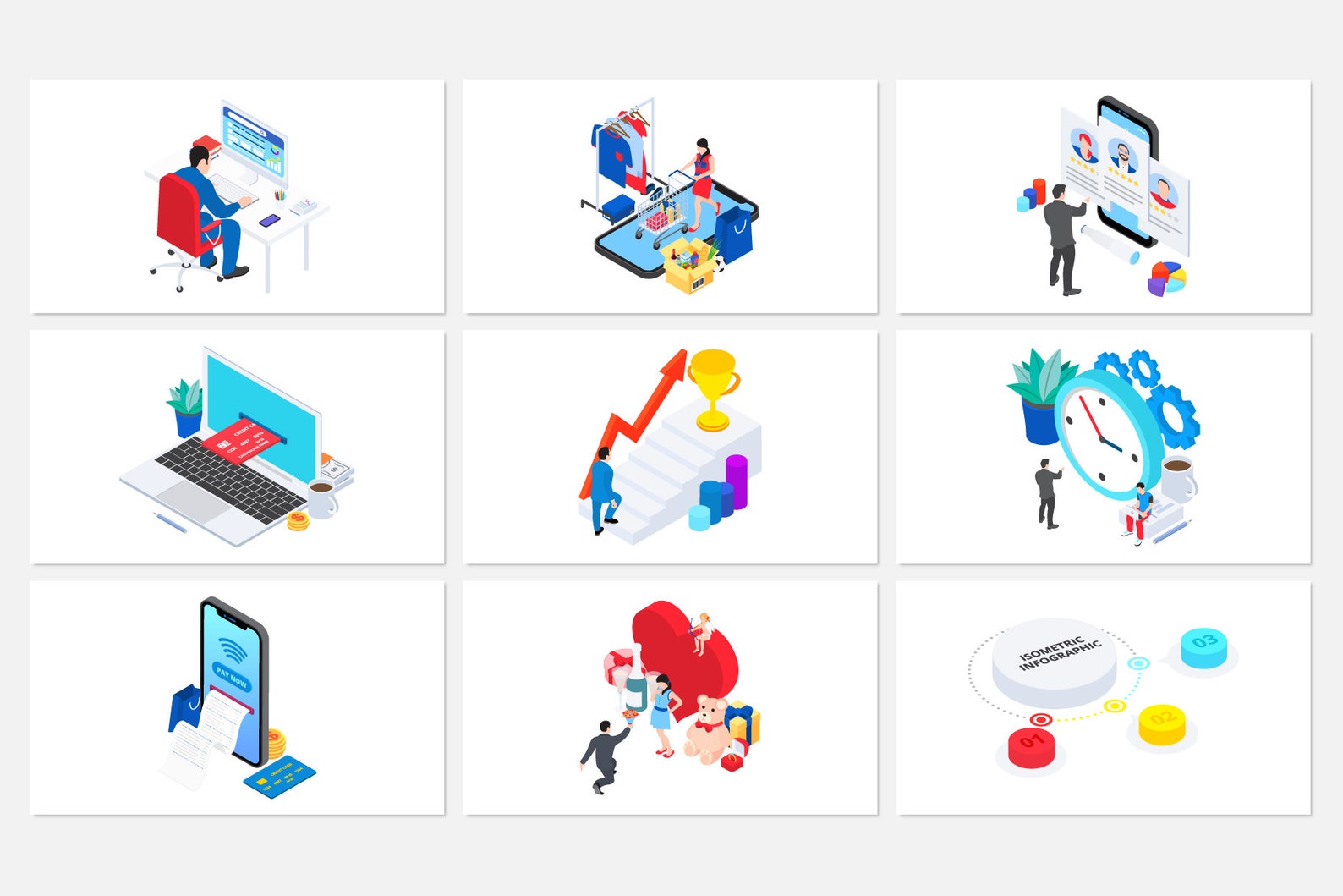 Isometric Powerpoint Template. Editable Slides for Business ...