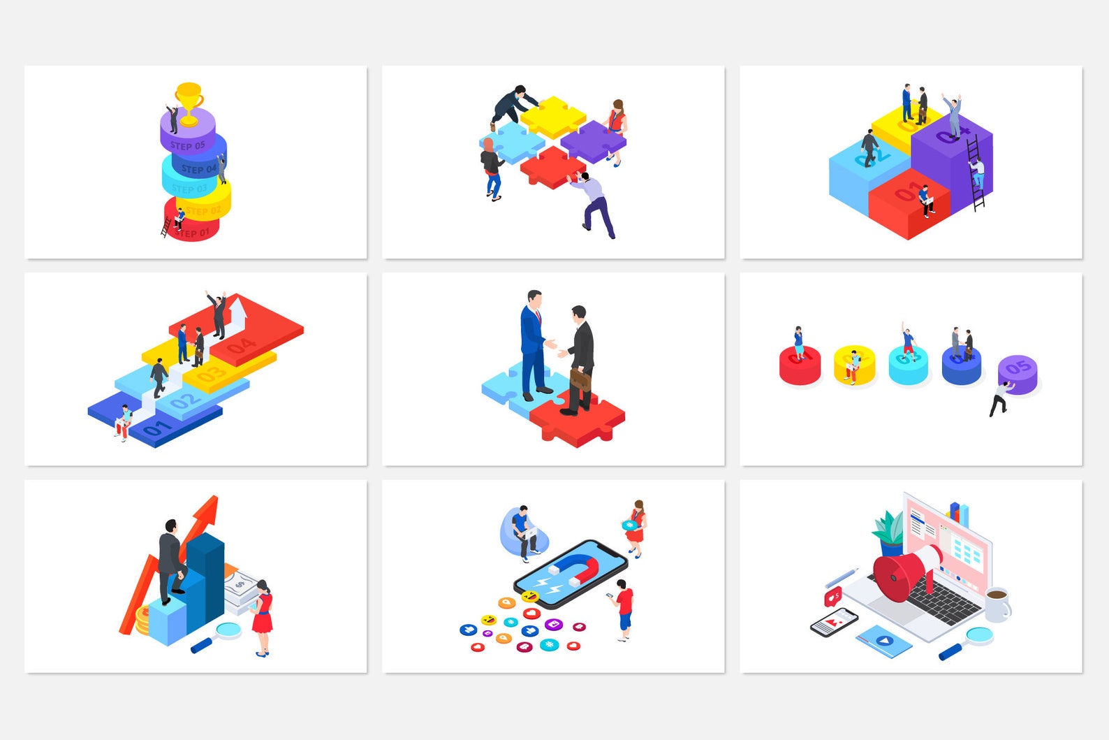 Isometric Powerpoint Template. Editable Slides for Business ...