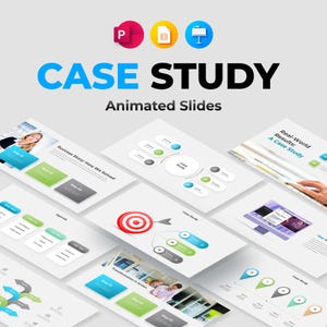 Case Study Animated Presentation. PowerPoint Template. Keynote & Google Slides. Business Template for Marketing. Infographic Template.