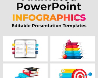 Animated PowerPoint Infographics, Creative Presentation Templates, Editable Illustrator Graphics, 500 Icons