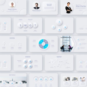 Peut inclure: Un mod&egrave;le de pr&eacute;sentation avec un fond blanc et des accents bleus. Le mod&egrave;le comprend une vari&eacute;t&eacute; de diapositives avec diff&eacute;rentes mises en page, notamment un message de bienvenue, une analyse SWOT, une infographie sur les m&eacute;dias sociaux, une carte du monde et une chronologie. Le mod&egrave;le est con&ccedil;u pour &ecirc;tre utilis&eacute; pour les pr&eacute;sentations d'entreprise.