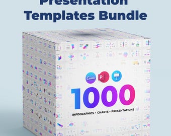 Canva & PowerPoint Presentation Templates Bundle, 1000 Animated Editable Infographics Slides, Charts, Keynote Pitch Deck