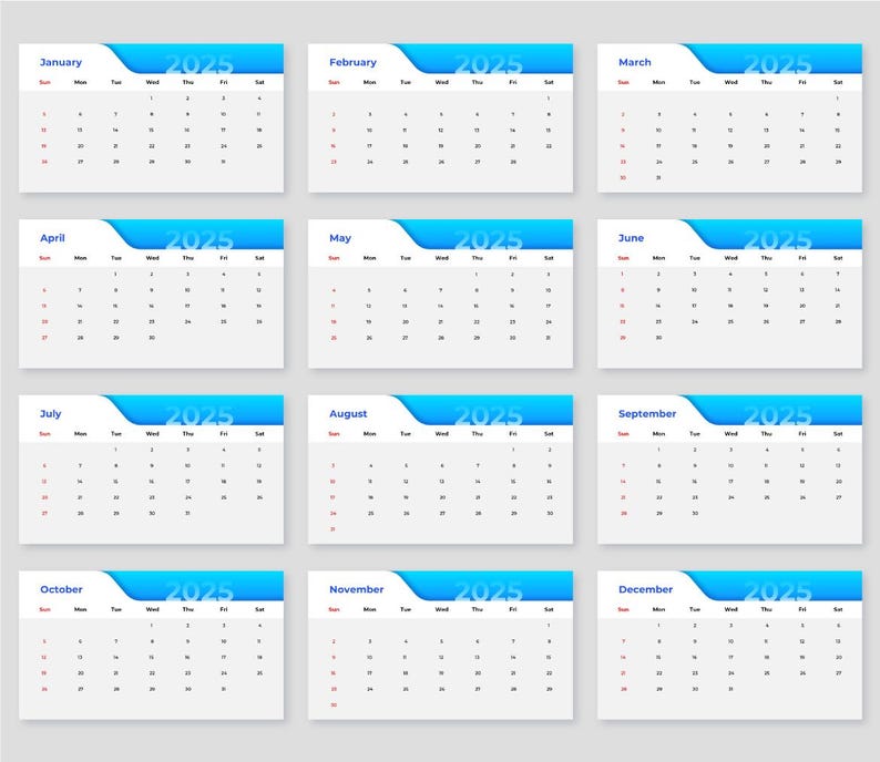 Calendar 2025 Powerpoint Template. Keynote Calendar 2025 Template