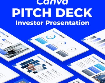 Canva Pitch Deck | Investor Business Presentation Template with Editable Charts for Startups