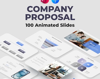 100 modelos de infográficos animados para PowerPoint, apresentações de negócios, propostas empresariais e slides de perfil para Keynote.