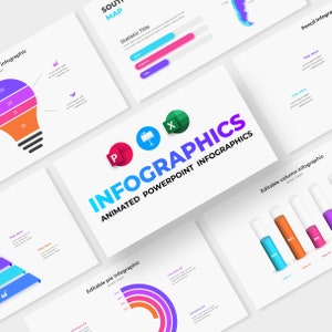 Creative Animated PowerPoint Infographics Templates - Data Visualization Design | Excel charts | Maps and icons | Keynote Template