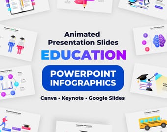Animated PowerPoint Template, Google Slides Template, Education Infographic for Canva & Keynote, School Presentation