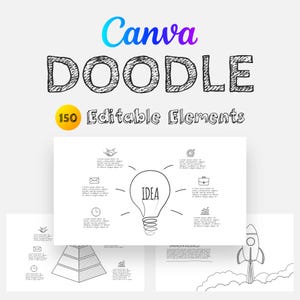 Canva Doodle Infographics Template | Hand-Drawn Editable Slides | Business, education, social media, timelines, and cycle diagrams