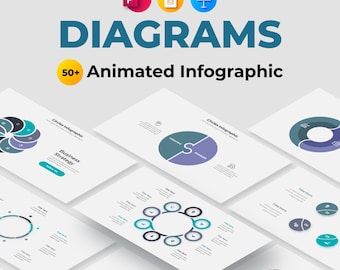 Infografías de diagramas circulares animados para PowerPoint, Keynote y Google Slides / 2 a 12 pasos, claro y oscuro. Plantilla de presentación.