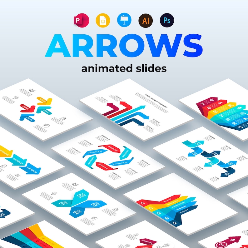 Arrows Powerpoint Template | Animated Infographic Slides | PPT Template ...