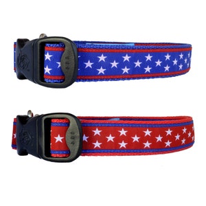 Memorial Day Holiday Red White an Blue Stars Patriotic USA Pride Independence Day 4th of July Dog Collars for Medium Large and XLarge Dogs