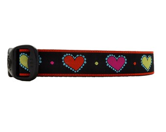 3 Dirty Dawgz Whimsical Sweetest Hearts Valentine's Day Dog Collar for Small Medium Large and XLarge Dogs