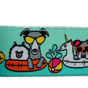 Hundhalsband med flamingomotiv Hundhalsband med enhörning Sommarhundhalsband Hundhalsband med bostonterrier Hundhalsband Bulldogg Hundhalsband Whippet hundhalsband Ankhundhalsband bild 2