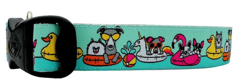 Hundhalsband med flamingomotiv Hundhalsband med enhörning Sommarhundhalsband Hundhalsband med bostonterrier Hundhalsband Bulldogg Hundhalsband Whippet hundhalsband Ankhundhalsband bild 2