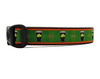3 Dirty Dawgz St Patricks Day St Pattys Day Irish Beer Pints Green Celtic Gaelic Dog Collar for Medium Large and XLarge Dogs