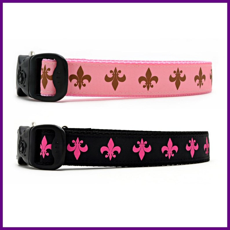 Fleur De Lis Dog Collars Pink Fleur De Lis Dog Collar NOLA Etsy