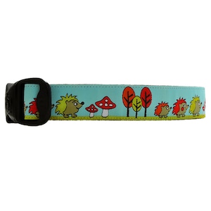 3 Dirty Dawgz FuNkY Mushrooms Outdoor Nature Trees Unique Whimsical  Hedgehogs Dog Collar Adjustable for Medium Large and XLarge Dogs