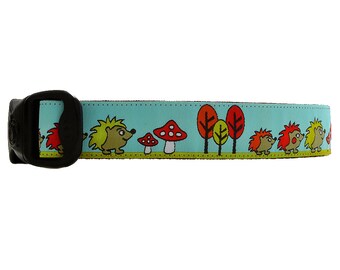 3 Dirty Dawgz FuNkY Mushrooms Outdoor Nature Trees Unique Whimsical  Hedgehogs Dog Collar Adjustable for Medium Large and XLarge Dogs